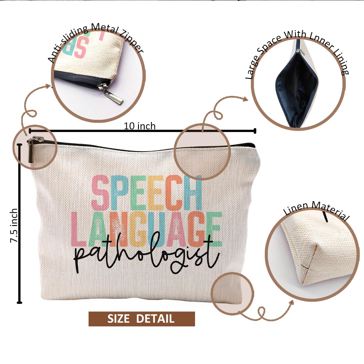 Speech Language Pathologist Gifts - SLP Makeup Cosmetic Bag for Women | Perfect Speech Therapist Appreciation Present | Ideal for Work, Travel & Daily Use