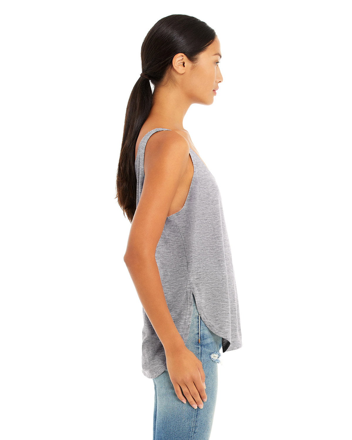 Bella + Canvas B8802 Women's Flowy Side Slit Tank Top - Soft & Comfortable Summer Casual Wear for Yoga, Beach & Everyday Outfits