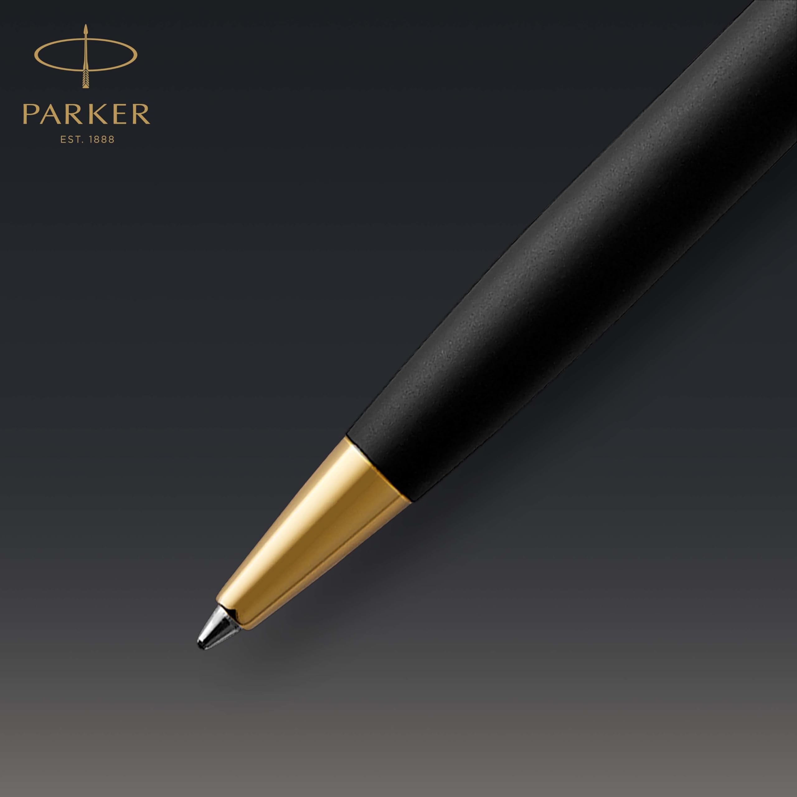 Parker Sonnet Ballpoint Pen - Matte Black Lacquer with Gold Trim, Medium Point Black Ink, Gift Box Included | Premium Writing Instrument for Business, Gifting & Everyday Use