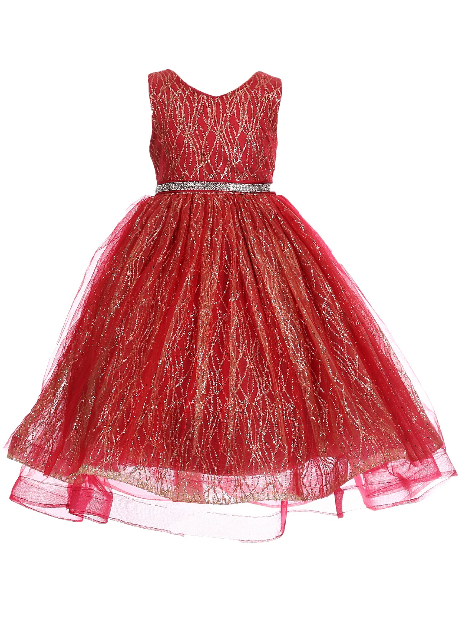 Burgundy Gold Glitter Tulle Bridesmaid Dress for Big Girls - Junior Sleeveless Formal Gown Sizes 8-14 | Perfect for Weddings, Prom, Quinceañera & Special Occasions