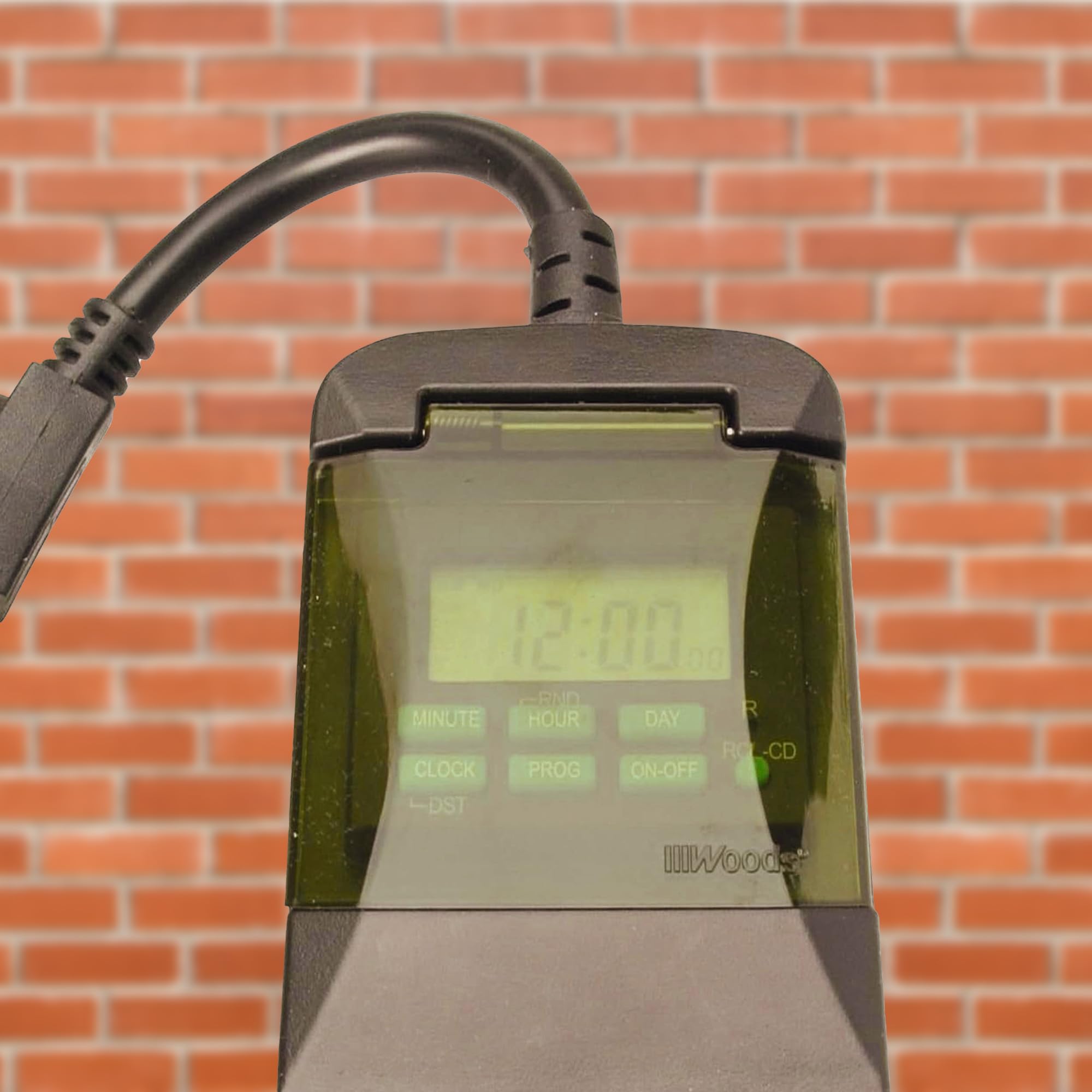 Woods 50014WD 7-Day Digital Outdoor Timer with 2 Grounded Outlets - Perfect for Holiday Lights, Garden Irrigation & Home Automation