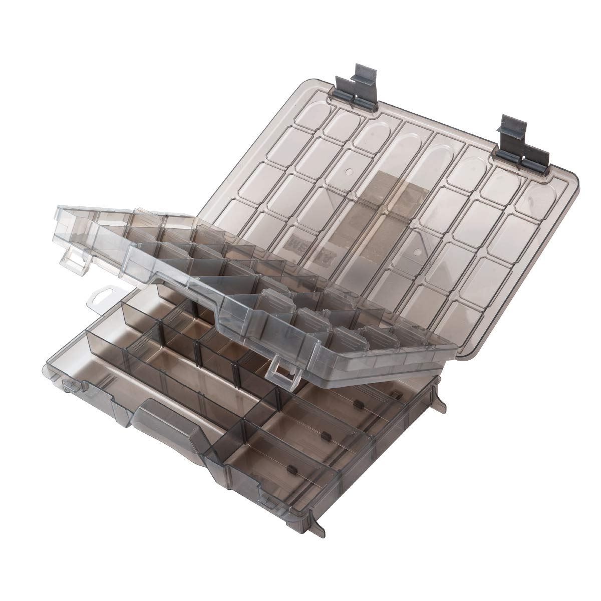 MEIJIA Outdoor Fishing Tackle Storage Box - Durable Plastic Organizer with Removable Dividers for Fishing Gear & Accessories - Perfect for Camping, Boating & Outdoor Adventures (Brown)