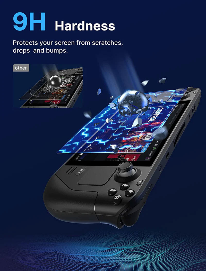 JSAUX 2 Pack Anti Glare Matte Screen Protector for Steam Deck - HD Clear, Scratch Resistant with Easy Installation Guide Frame - Perfect for Gaming, Travel & Outdoor Use (Model GP0110)