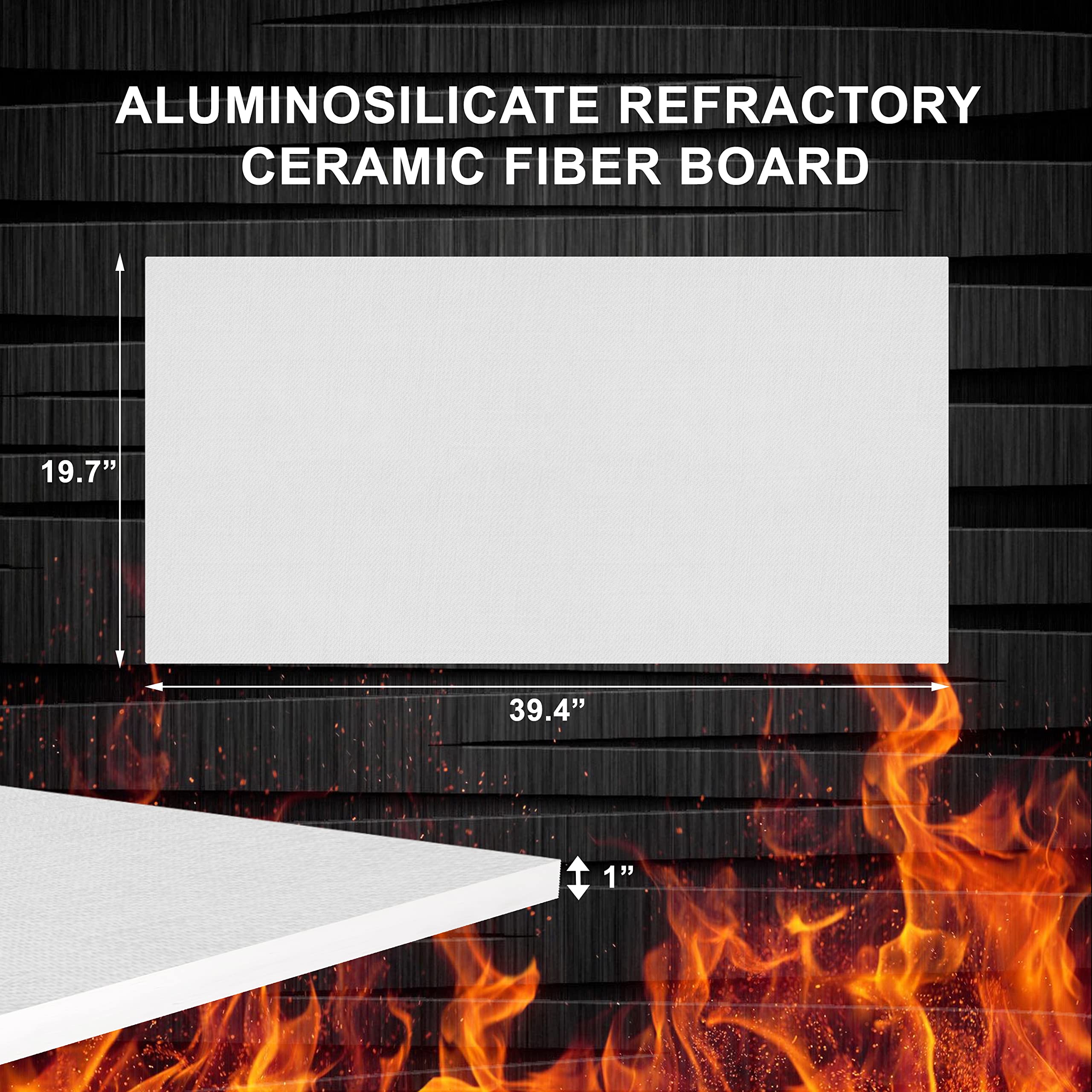 High-Temperature Ceramic Fiber Insulation Board - 2300°F Fireproof - 1