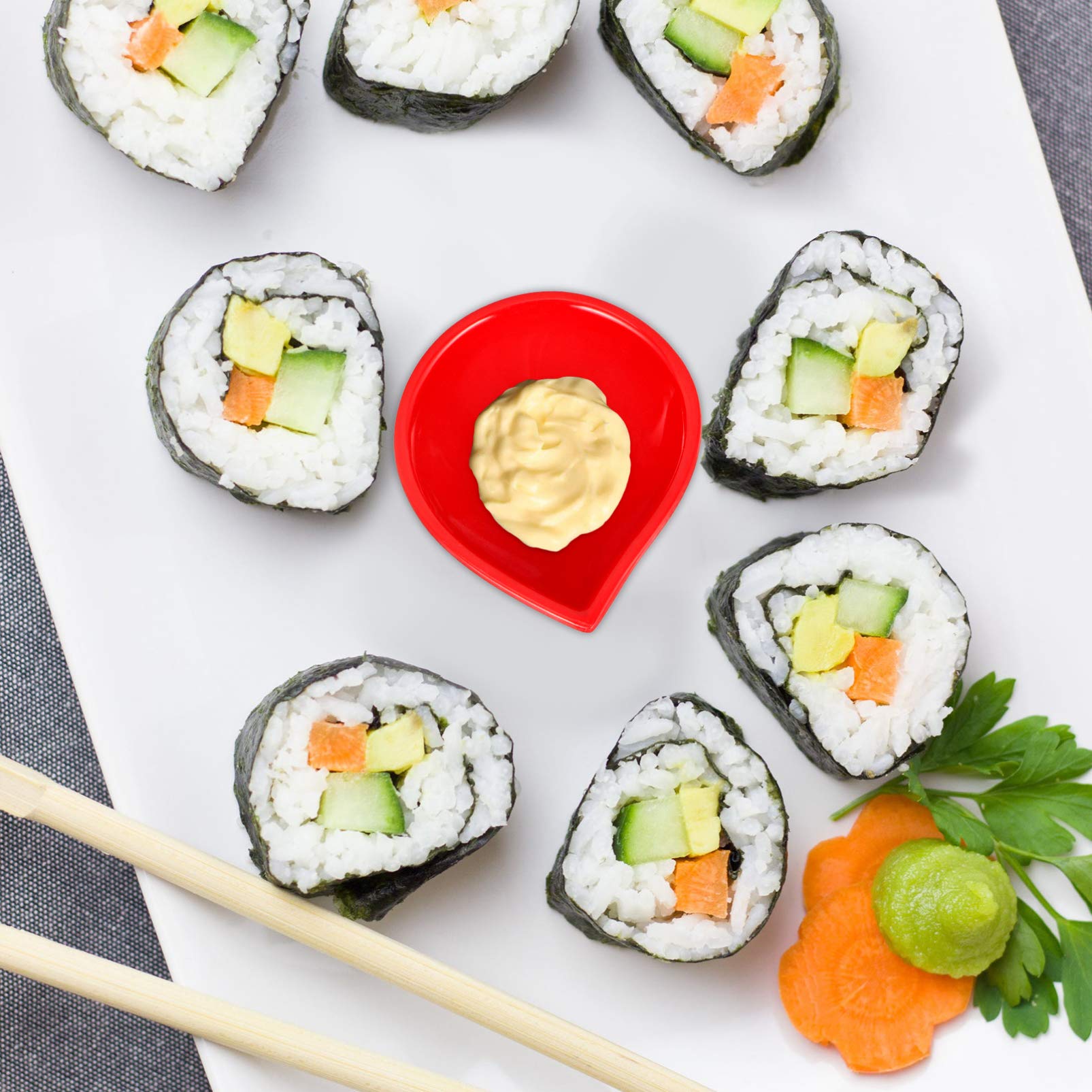DOITOOL 6-Piece Melamine Dipping Bowls Set - Small Sauce Dishes for Seasoning, Condiments, Soy Sauce & Side Dishes - Perfect for Sushi, Dumplings, Snacks & Asian Cuisine