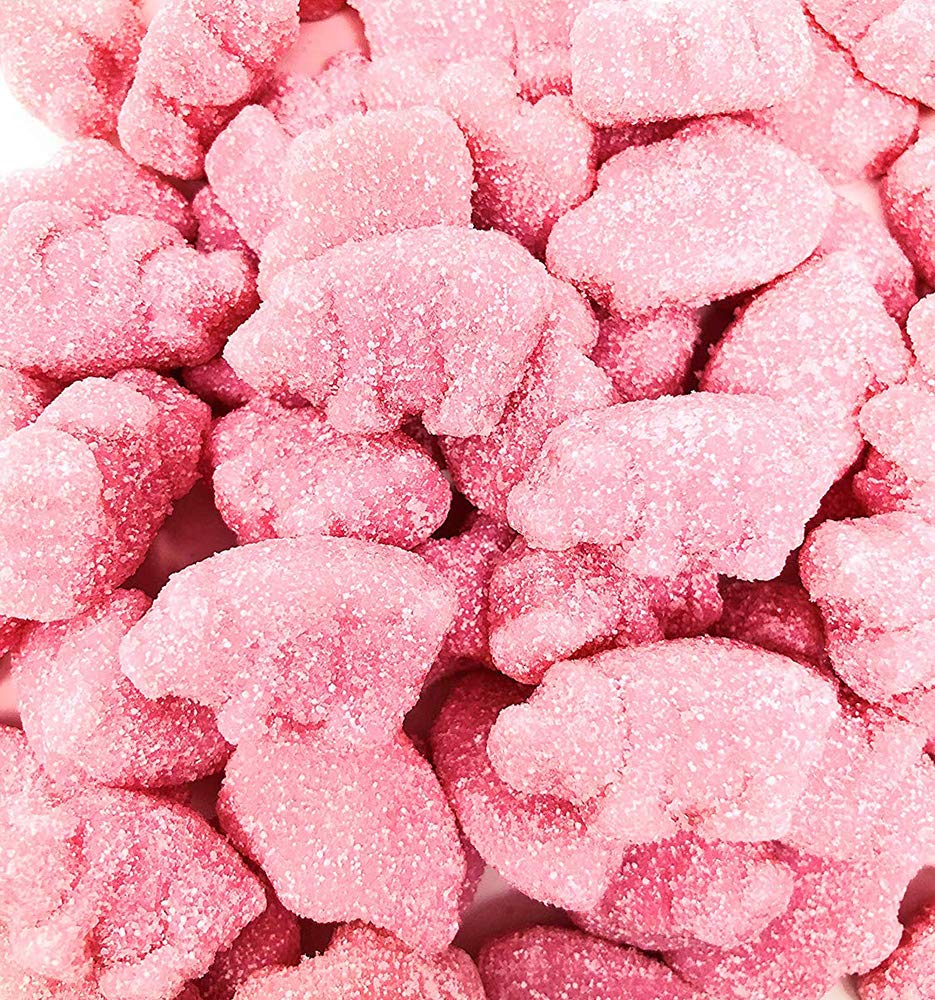 SweetGourmet Sour Strawberry Gummy Pigs Candy - 1lb Bulk Bag | Mini Pig Shaped Chewy Candy for Kids & Adults | Perfect for Birthday Parties, Halloween Treats & Movie Night Snacks
