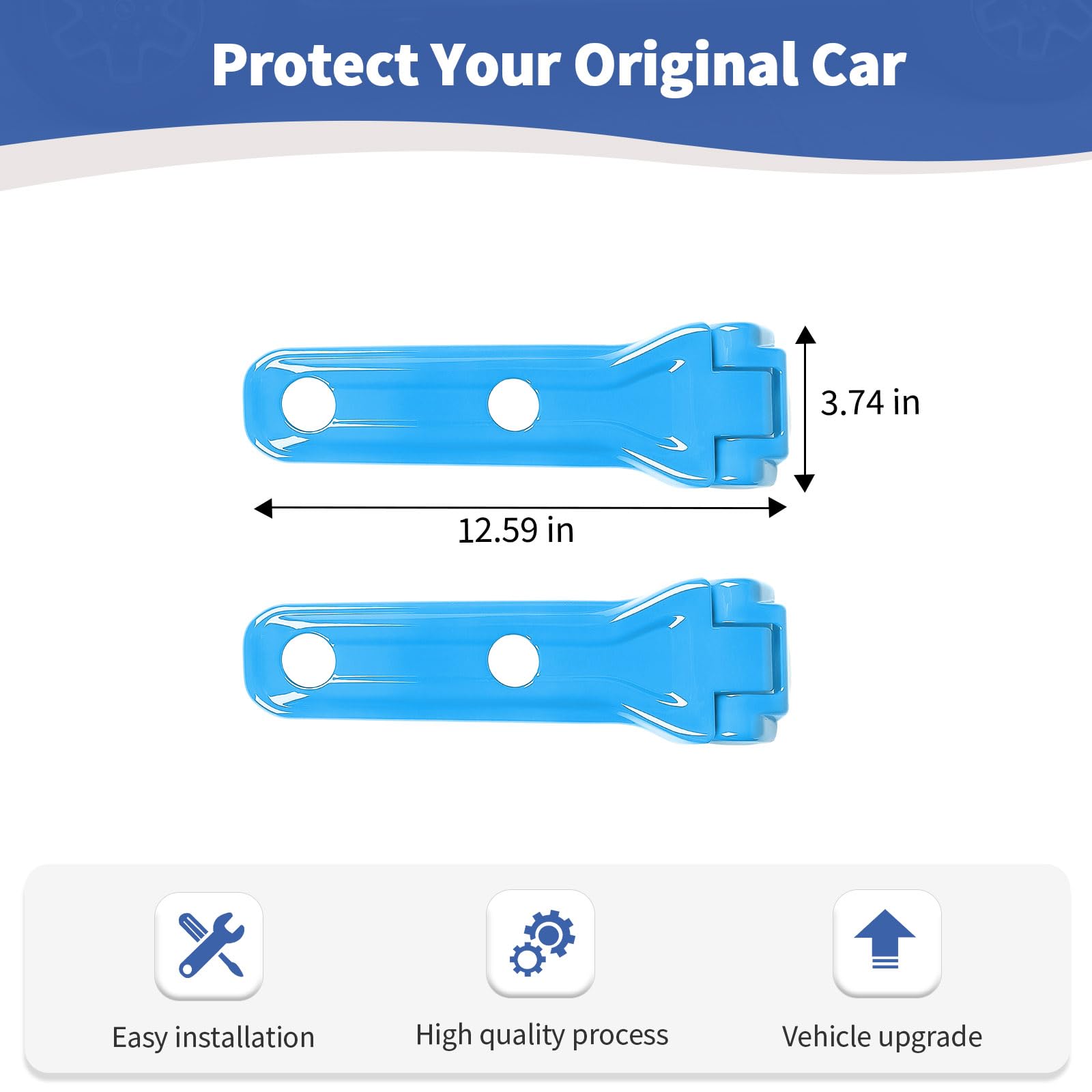 Jeep Wrangler JL JLU Tailgate Hinge Cover Trim Decals (2018-Present) - Baby Blue Exterior Accessories (2-Piece Set) | Durable Protection & Stylish Upgrade for Off-Road Adventures