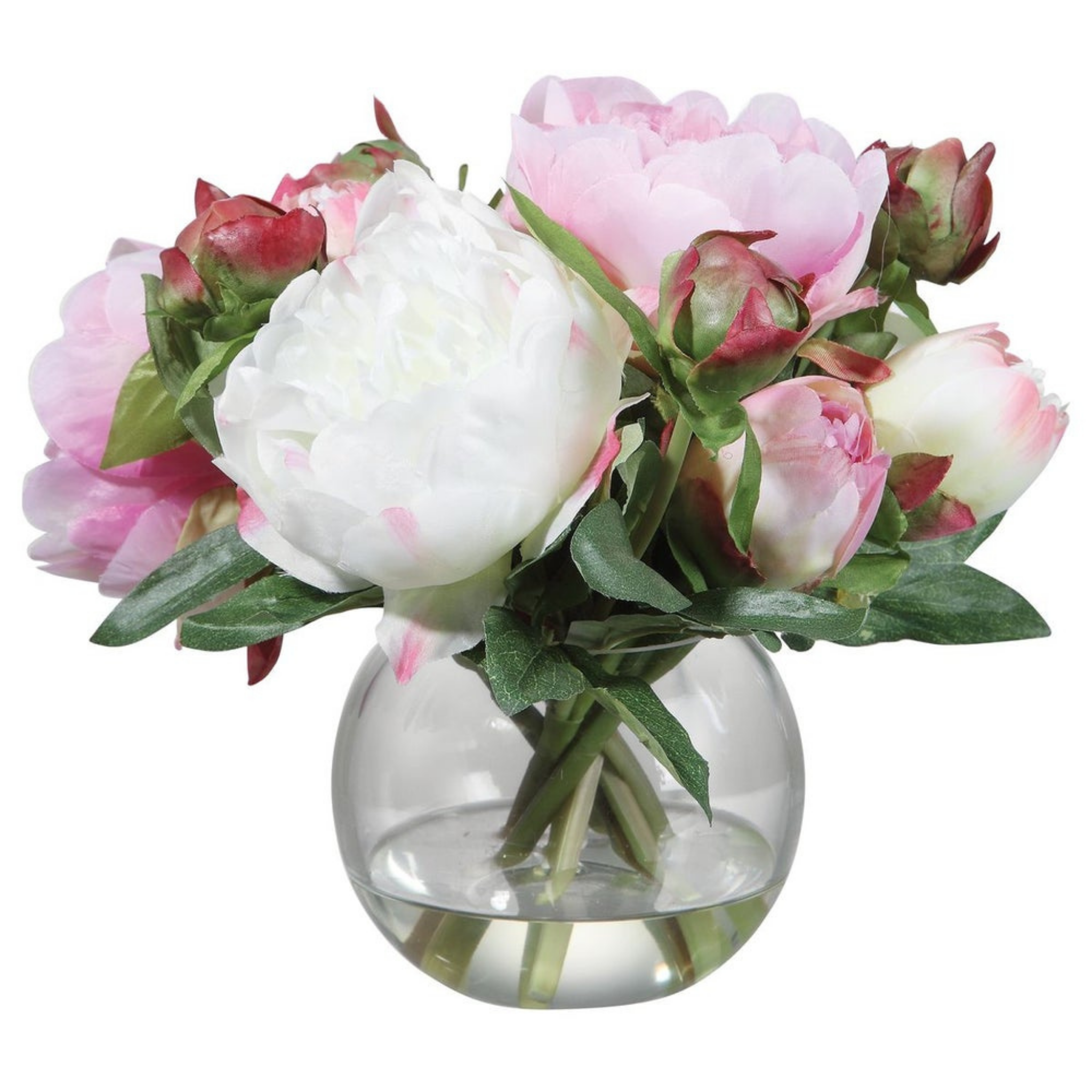 Blaire Faux Peony Bouquet - Artificial Silk Peony Flowers for Home Decor, Wedding Centerpieces & Table Arrangements