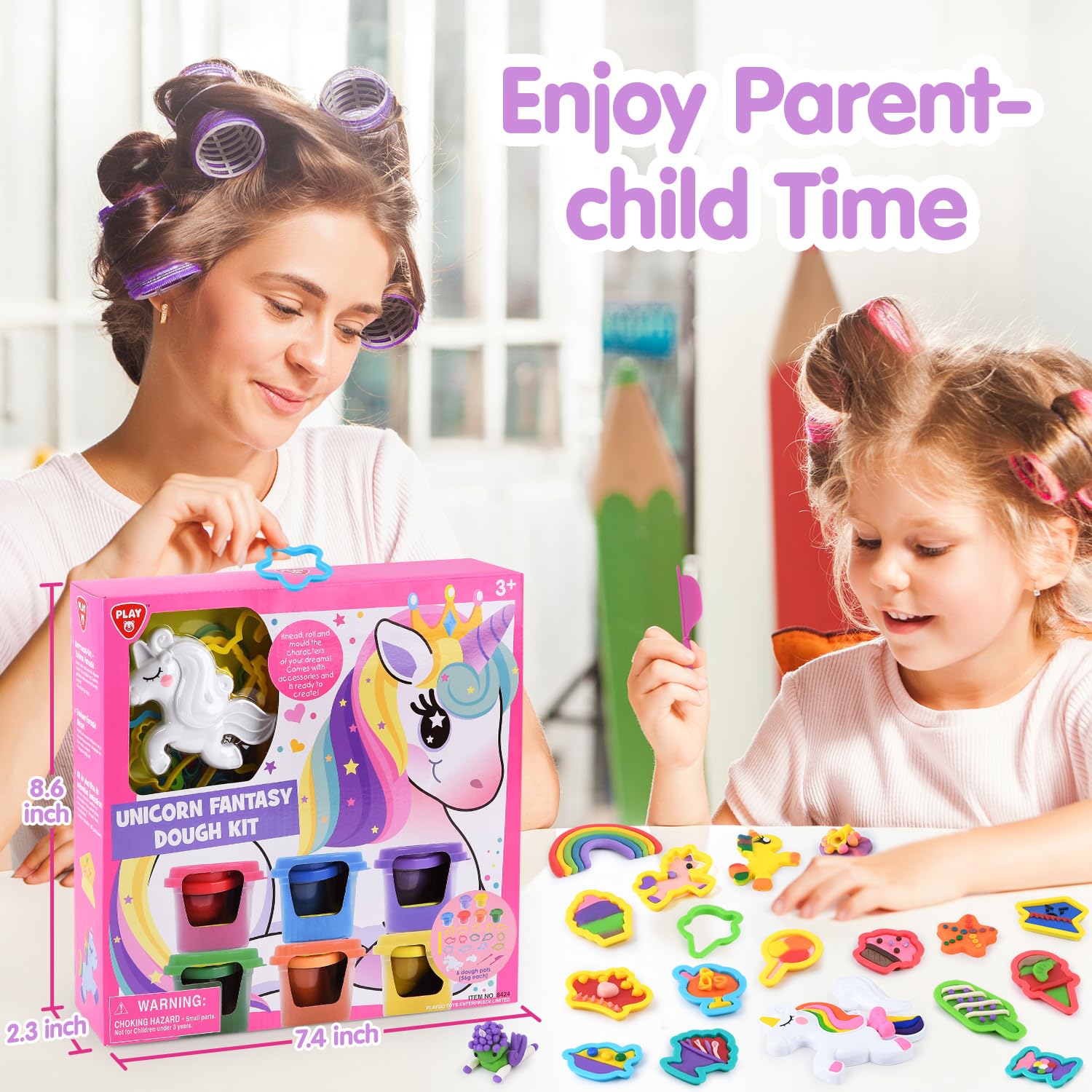 Unicorn Play Dough Set for Kids Ages 4-8 | DIY Ice Cream Making Kit with Molds & Tools | Non-Toxic, Safe Sensory Toy for Girls & Boys | Perfect for Birthday Gifts & Creative Play at Home