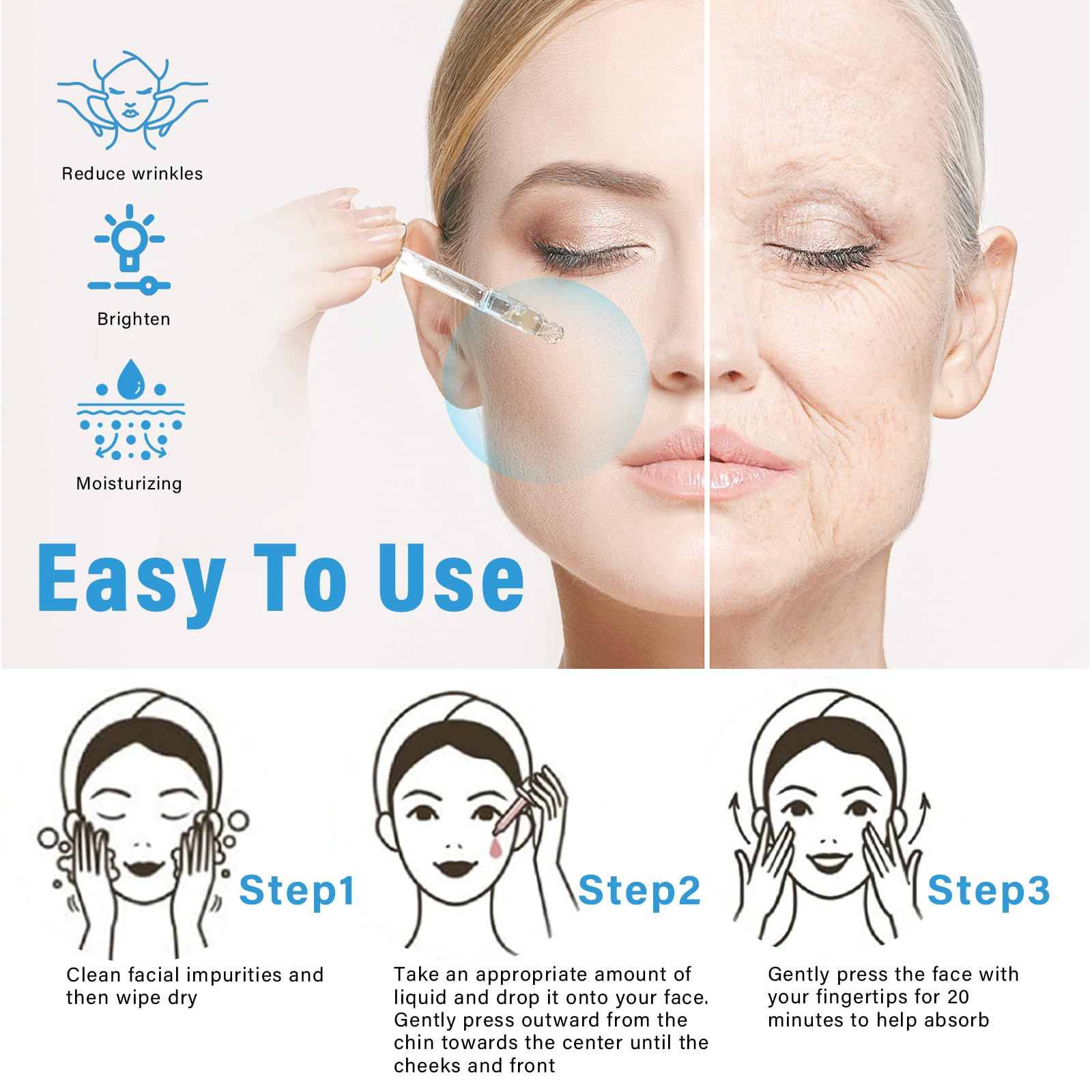 Botox Face Serum with Vitamin C & E - Instant Face Lift, Anti Aging Serum for Wrinkles & Fine Lines - Boost Collagen, Plump Skin - Perfect for Daily Skincare & Night Routine