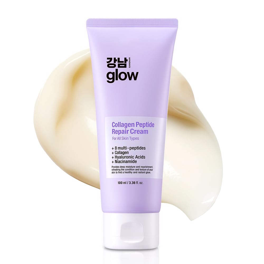 Collagen Peptide Repair Cream - Anti-Aging Face Moisturizer with Collagen Peptides & Niacinamide, Retinol Day & Night Cream for Wrinkles & Fine Lines, Korean Skincare for Dry & Sensitive Skin (3.38 fl.oz/100ml) - Perfect for Daily Hydration & Nighttime Skin Repair