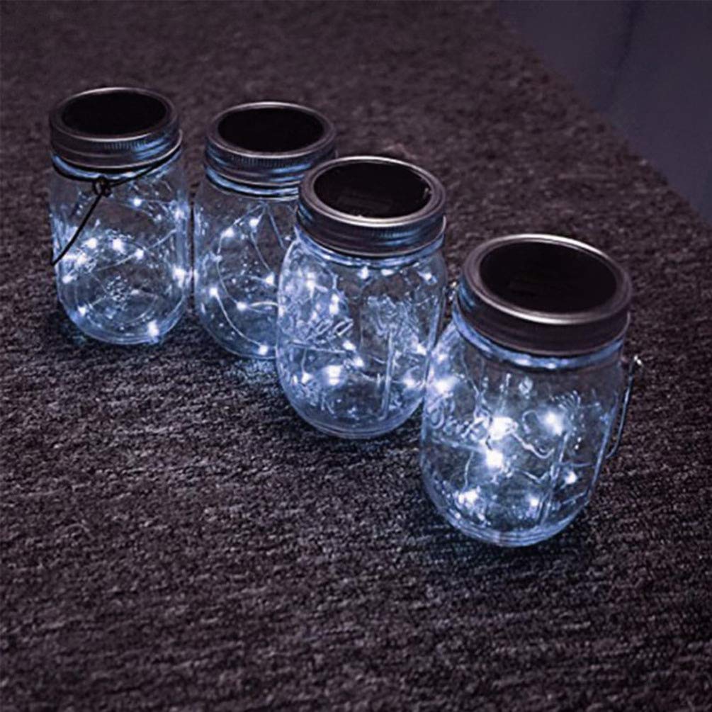 Solar Powered Mason Jar String Lights - Waterproof Fairy Lights for Garden, Yard, Home & Landscape Decor (White LED) - Perfect for Outdoor Parties, Weddings & Backyard Ambiance