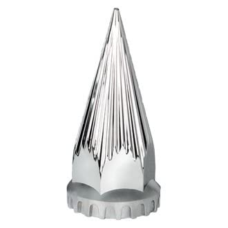 United Pacific 10583CB Chrome Plastic Razor Wheel Lug Nut Cover Set - 33mm x 4.75