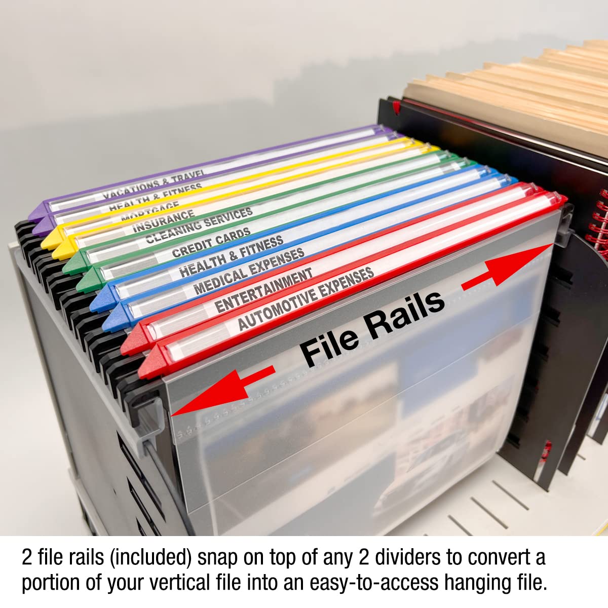 Ultimate Office TierDrop Topper™ Vertical Hanging File Organizer - 7 Slots & 9 Adjustable Dividers (1-Inch Increments) for Desktop Paper Storage | Perfect for Home Office, Workspace & School Organization