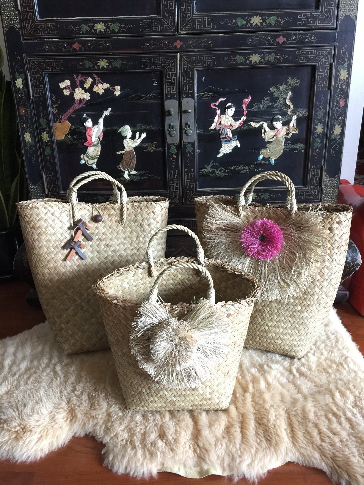 Extra Large Straw Basket Bag - Natural Woven Tote for Beach, Picnic & Shopping | Eco-Friendly Handmade Straw Beach Bag & Picnic Tote for Women | Perfect for Summer Outings, Farmers Market & Boho Style