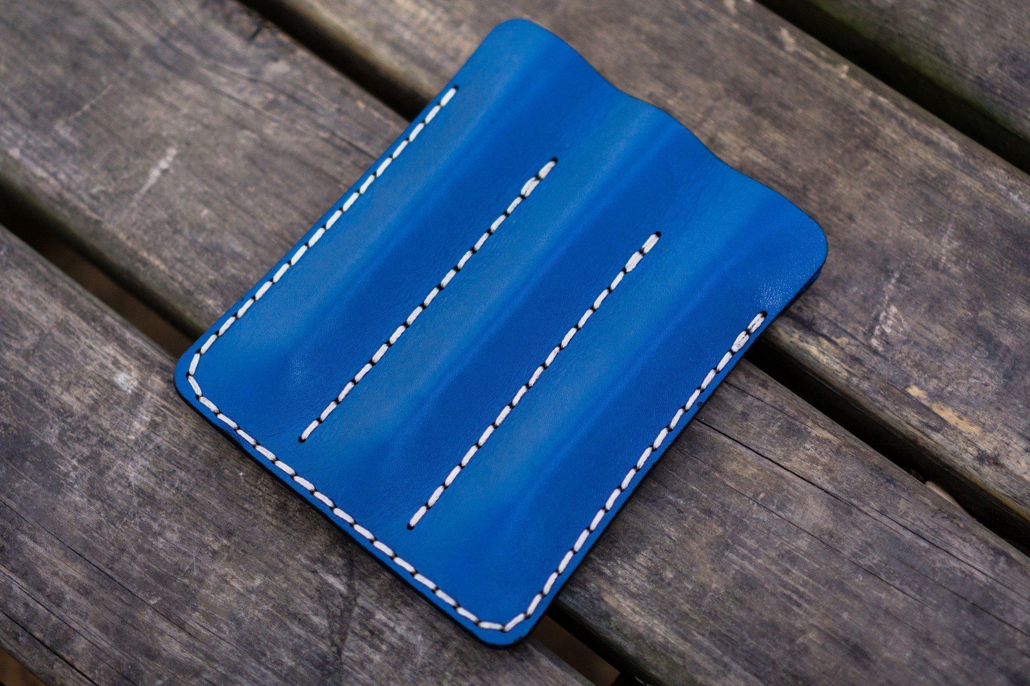 Premium Genuine Leather Triple Fountain Pen Case - Blue | Luxury Pen Pouch for Fountain Pens, Ballpoint Pens & Rollerballs | Perfect for Office, Travel & Gift Giving