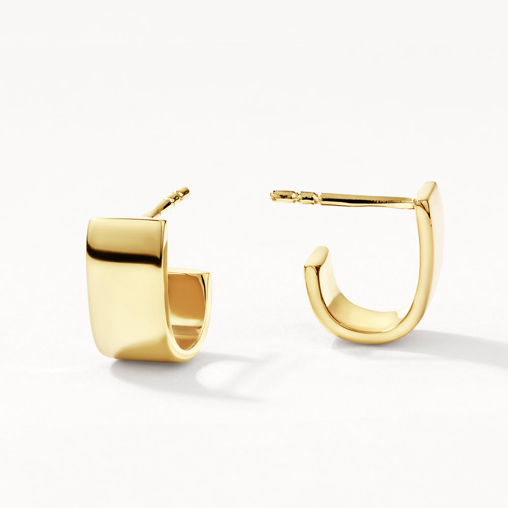 Chunky Gold U-Shaped Huggies Earrings for Women - Stylish Boho Hoop Earrings for Everyday Wear & Special Occasions
