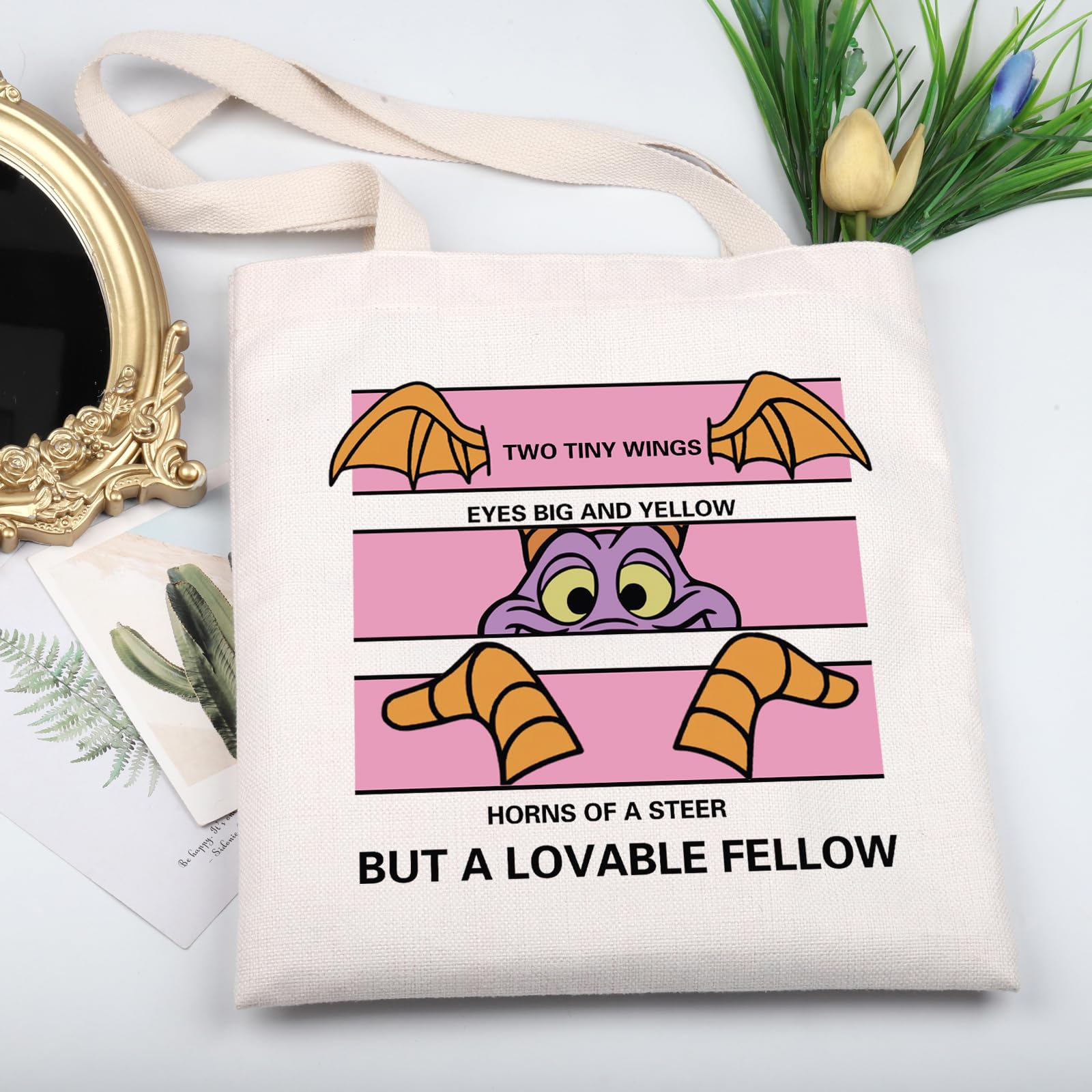 KUIYAI Purple Dragon Tote Bag - Disney Epcot & Magic Kingdom Themed Gift for Dragon Lovers - Durable Cartoon Character Handbag for WDW Fans | Perfect for Theme Park Visits, Cosplay & Disney Merch Collectors