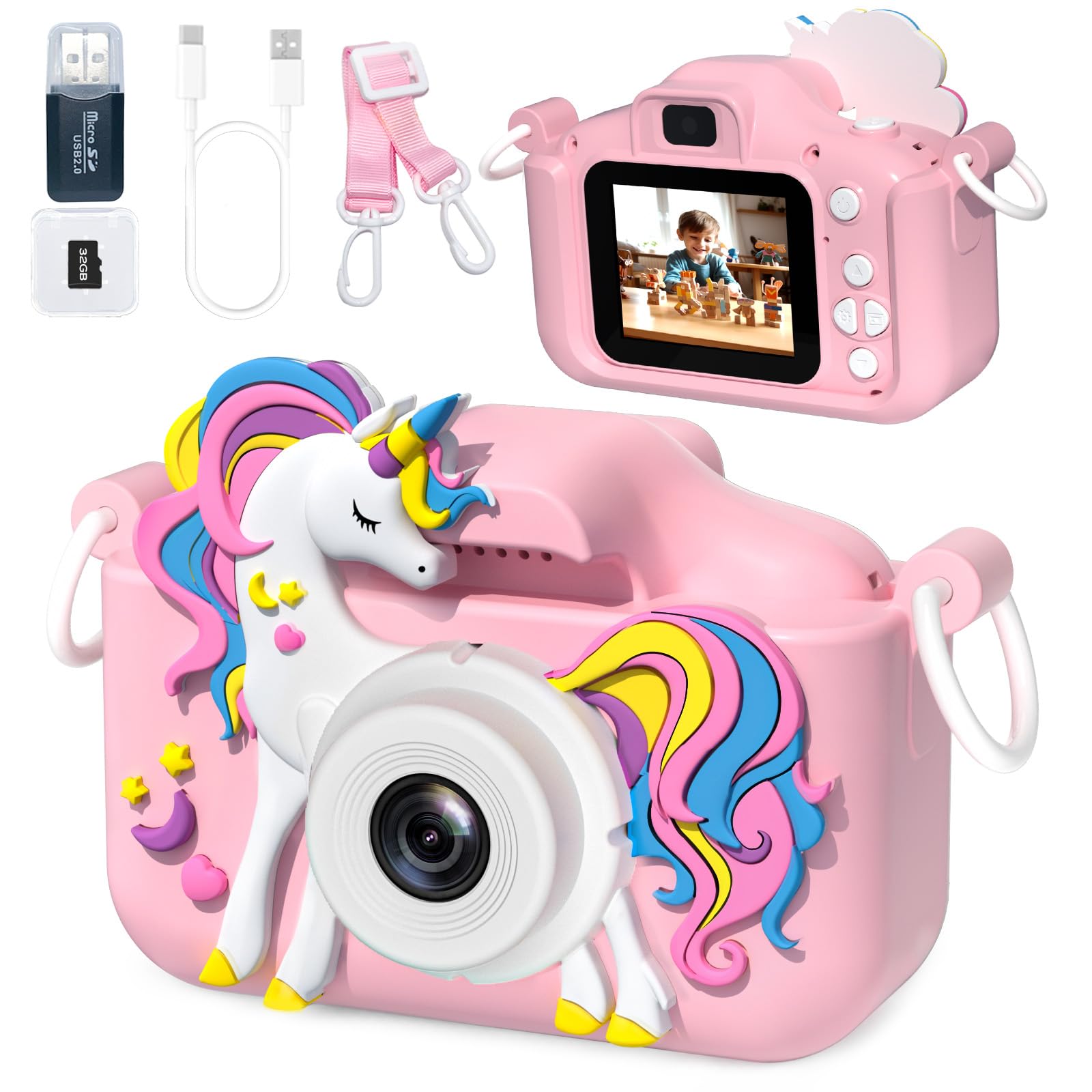 **Best Kids Camera Toys for 3-12 Year Old Girls & Boys – HD Digital Video Camcorder with Cartoon Silicone Cover – Perfect for Birthday Gifts, Travel, and Outdoor Adventures**