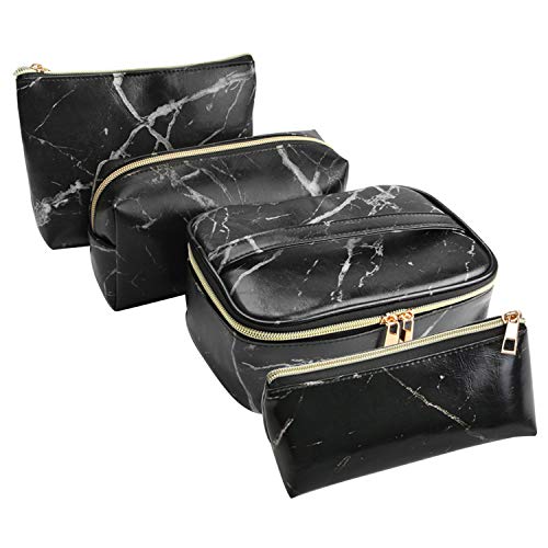 SUBANG 4 Pack Marble Makeup Bag - Waterproof Travel Toiletry Organizer for Cosmetics & Brushes - Portable Cosmetic Pouch for Women, Girls & Men - Perfect for Travel, Gym, Beach & Daily Use