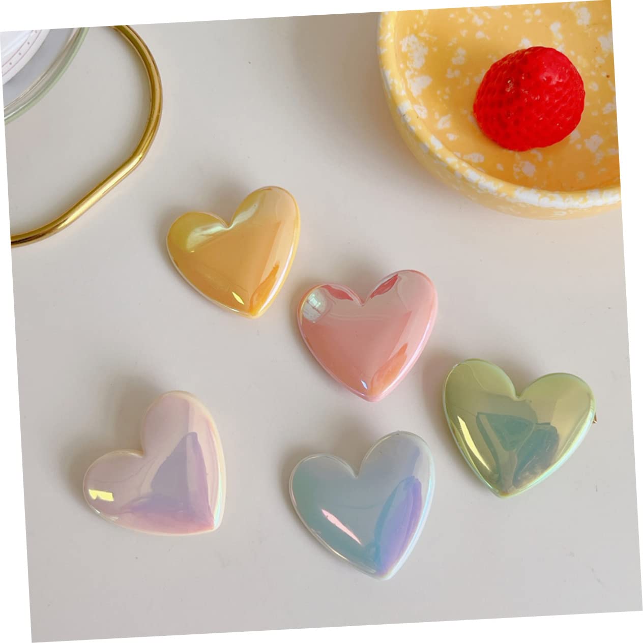 LALAFINA 20Pcs Kids Hair Clips - Cute Heart Barrettes for Girls, School & Party Use