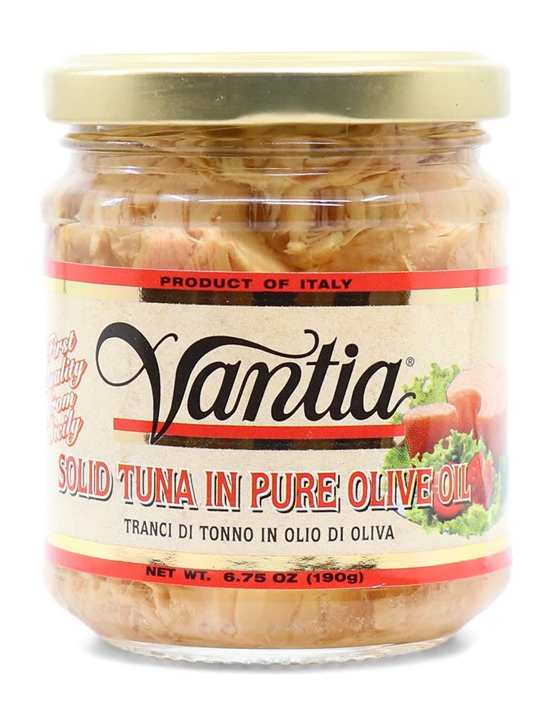 Premium Imported Sicilian Solid Tuna in Extra Virgin Olive Oil - 2 Pack (6.75 oz Jars) - Wild Caught, High Protein, Keto & Paleo Friendly - Perfect for Salads, Pasta & Gourmet Recipes