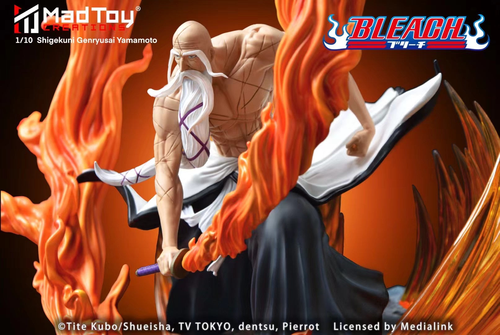 Medialink x MadToy Creations Licensed Yamamoto Genryuusai Shigekuni Anime Figure - Collectible Bleach Character Statue for Display & Home Decor | Perfect for Anime Fans & Manga Collectors