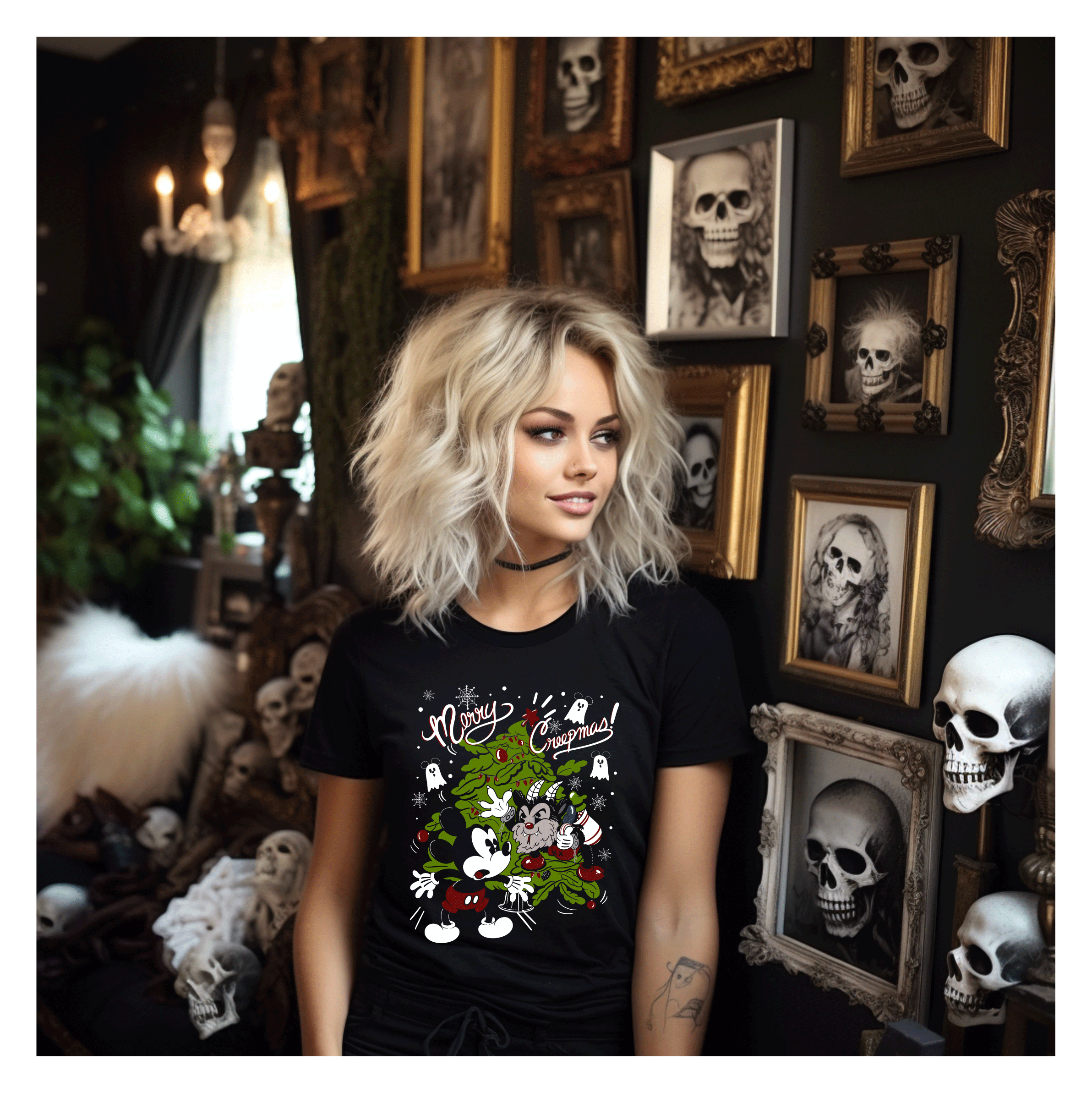 Krampus Creepmas T-Shirt & Sweatshirt - Funny Christmas Horror Holiday Apparel for Costume Parties & Ugly Sweater Contests