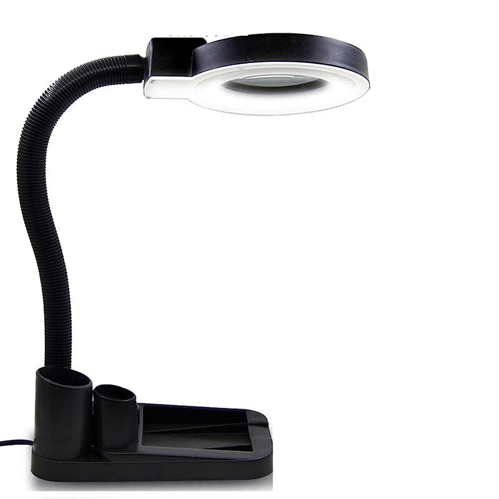 CRODY Magnifying Desk Lamp with 40 LED Lights - 5X/10X Magnification for Reading, Welding, Repair & Crafts - Adjustable Brightness for Elderly & Hobbyists - Perfect for Home, Office & Workshop Use