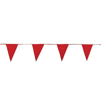 Red 105' OSHA Safety Perimeter Marker Pennant Flags - 8 Pack for Construction Sites, Road Work & Hazard Area Warning