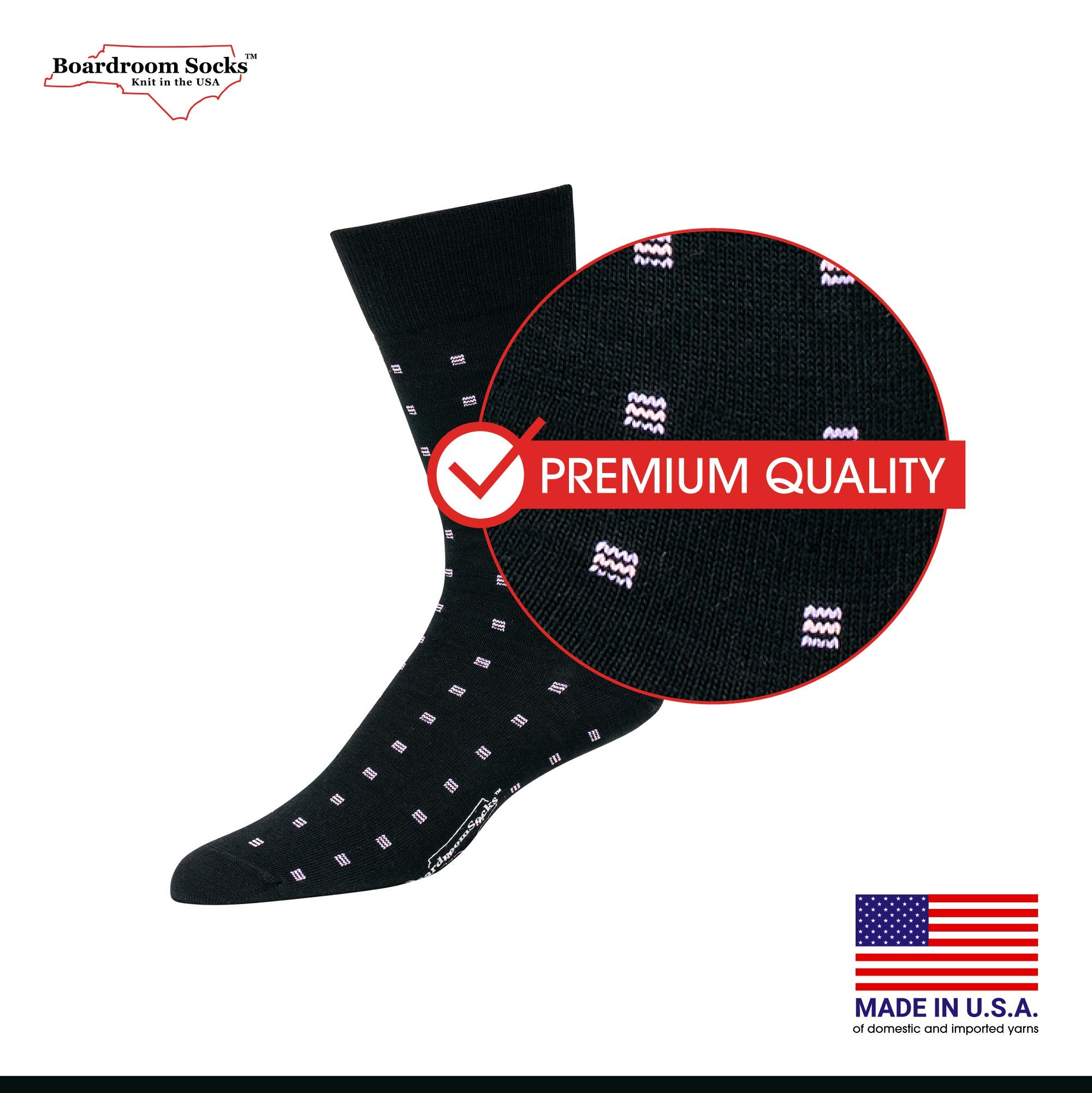 Premium Merino Wool Mid-Calf Dress Socks for Men - Stylish Patterned Casual & Formal Socks - Perfect for Office, Business, and Special Occasions