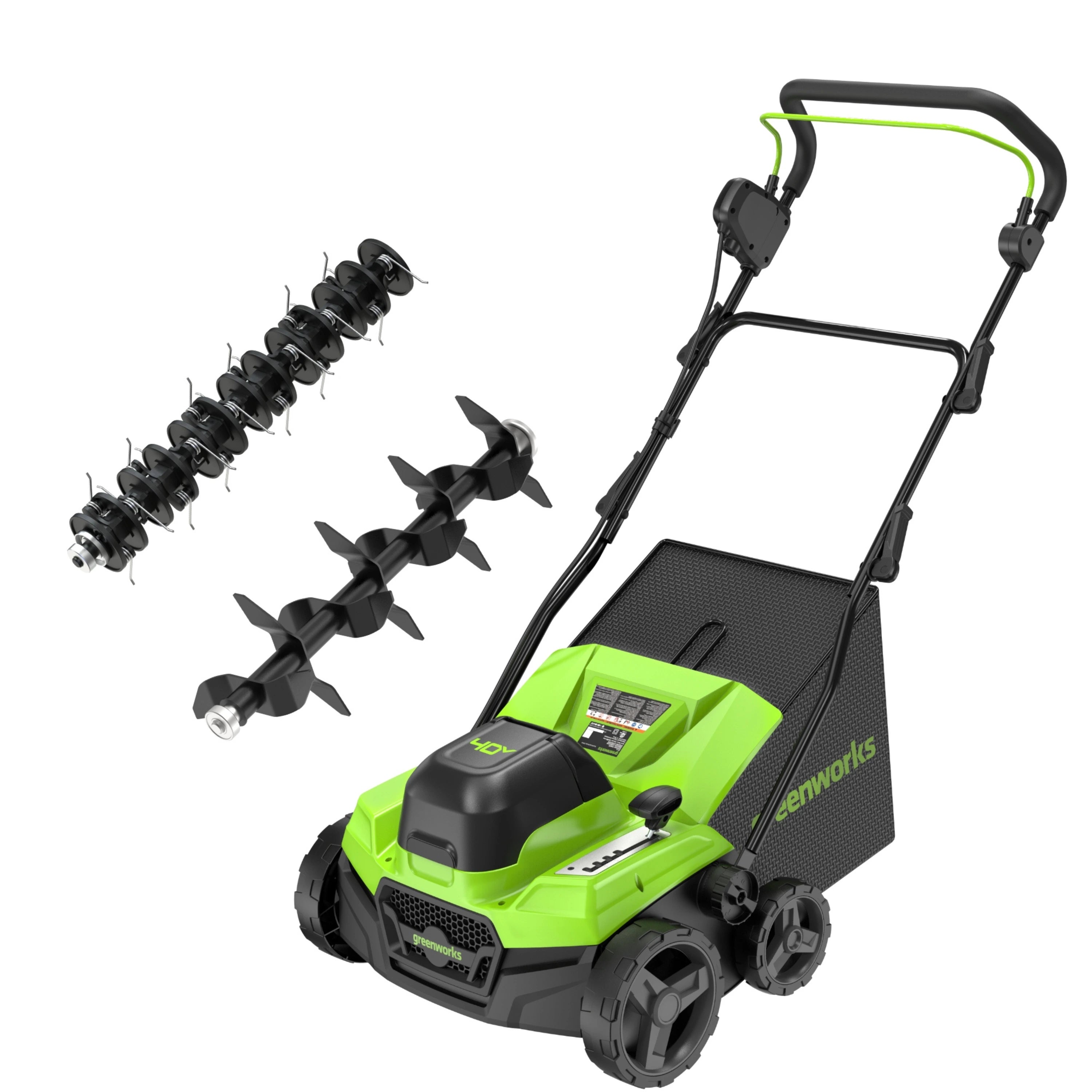 40V 15-Inch Cordless Lawn Dethatcher & Scarifier (Tool Only) - Perfect for Thatch Removal, Lawn Aeration, and Grass Revitalization in Residential Yards