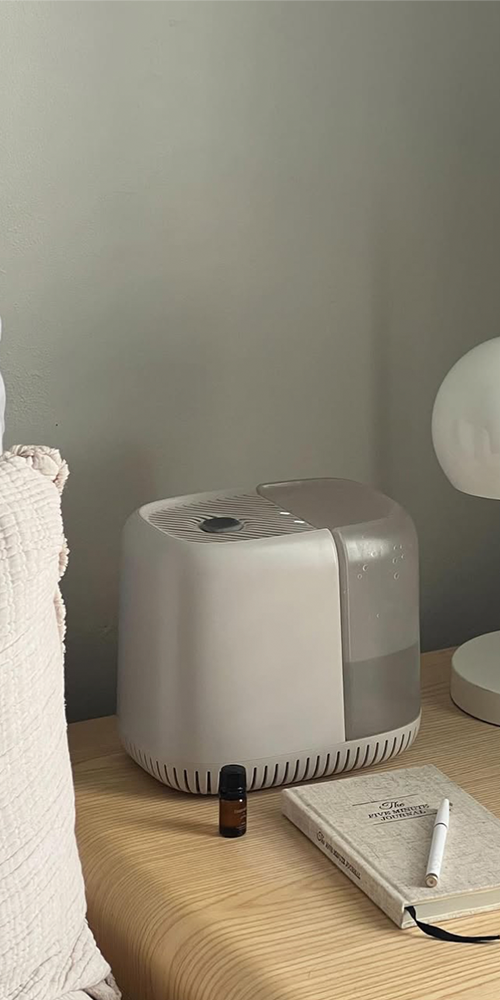 Bedside Humidifier 2.0 - Ultrasonic Cool Mist Humidifier for Bedroom, Quiet Air Humidifier with Night Light, Perfect for Dry Air Relief, Baby Nursery & Home Office Use