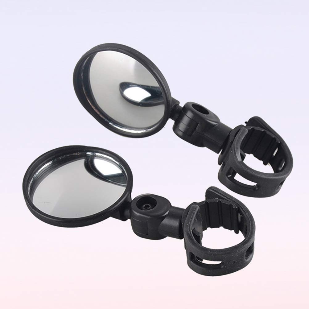 Universal Bike Mirror - 2 Pairs Adjustable 360° Rotating Handlebar Rearview Mirrors for Mountain & Road Bikes | Black Cycling Safety Accessories | Perfect for Commuting, Trail Riding & Urban Cycling