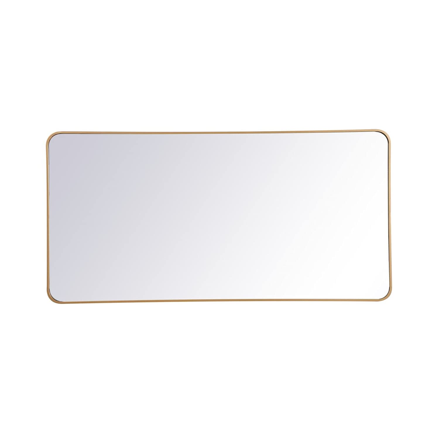 Elegant Brass Rectangular Mirror 30x60 for Home Decor