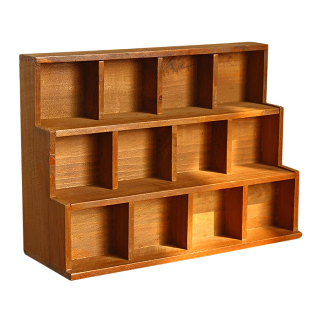 Cabilock 12-Compartment Shadow Box Display Shelf Organizer - Wall Mount or Tabletop Small Item Display Unit for Collectibles, Jewelry & Memorabilia - Perfect for Home Decor, Office Organization & Gift Display