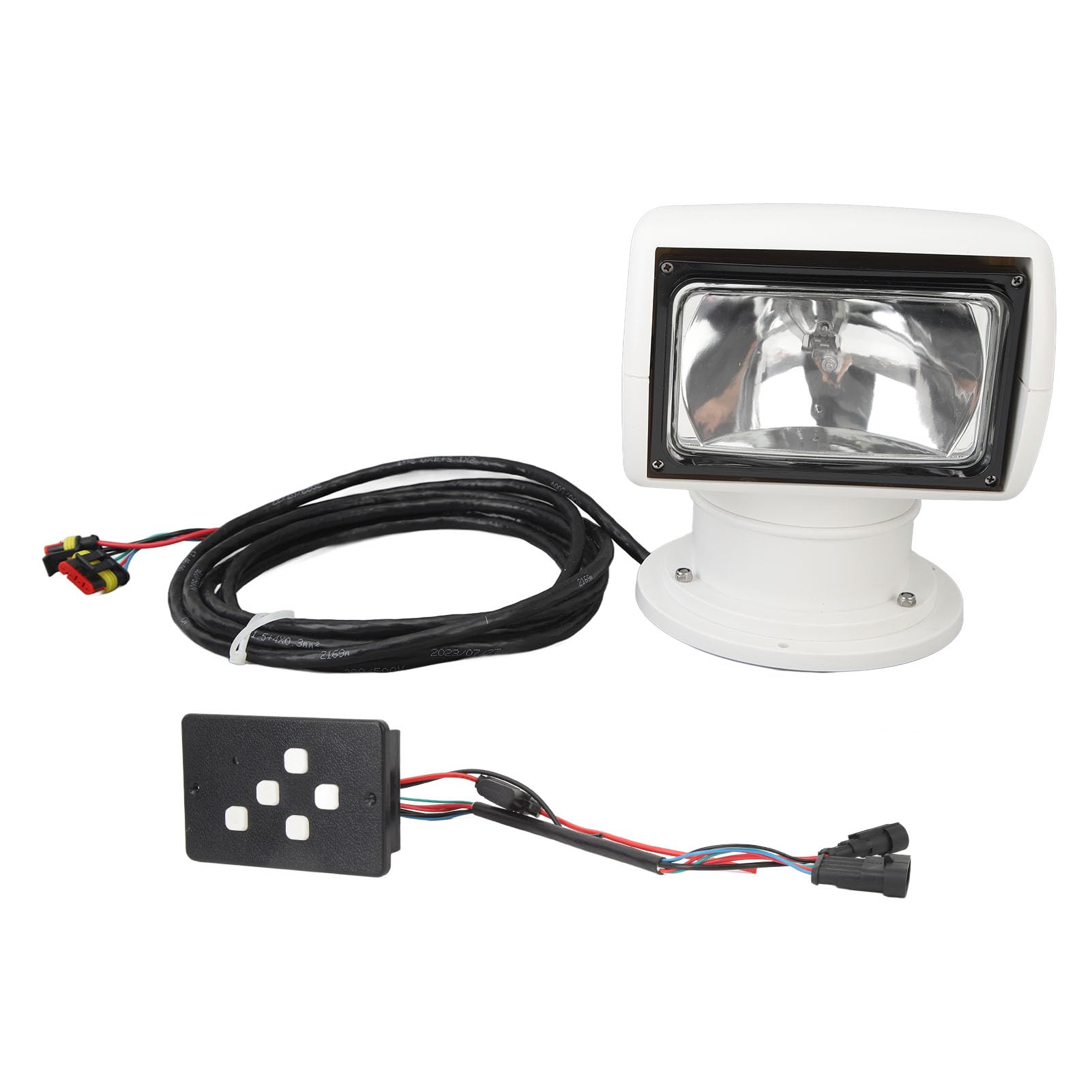 360° Rotating IP67 Waterproof Marine Spotlight - Halogen Searchlight with Remote Control for Yachts & Fishing Boats (12V) | Oxidation Resistant, Omnidirectional Lighting | Perfect for Night Navigation, Offshore Fishing & Emergency Situations