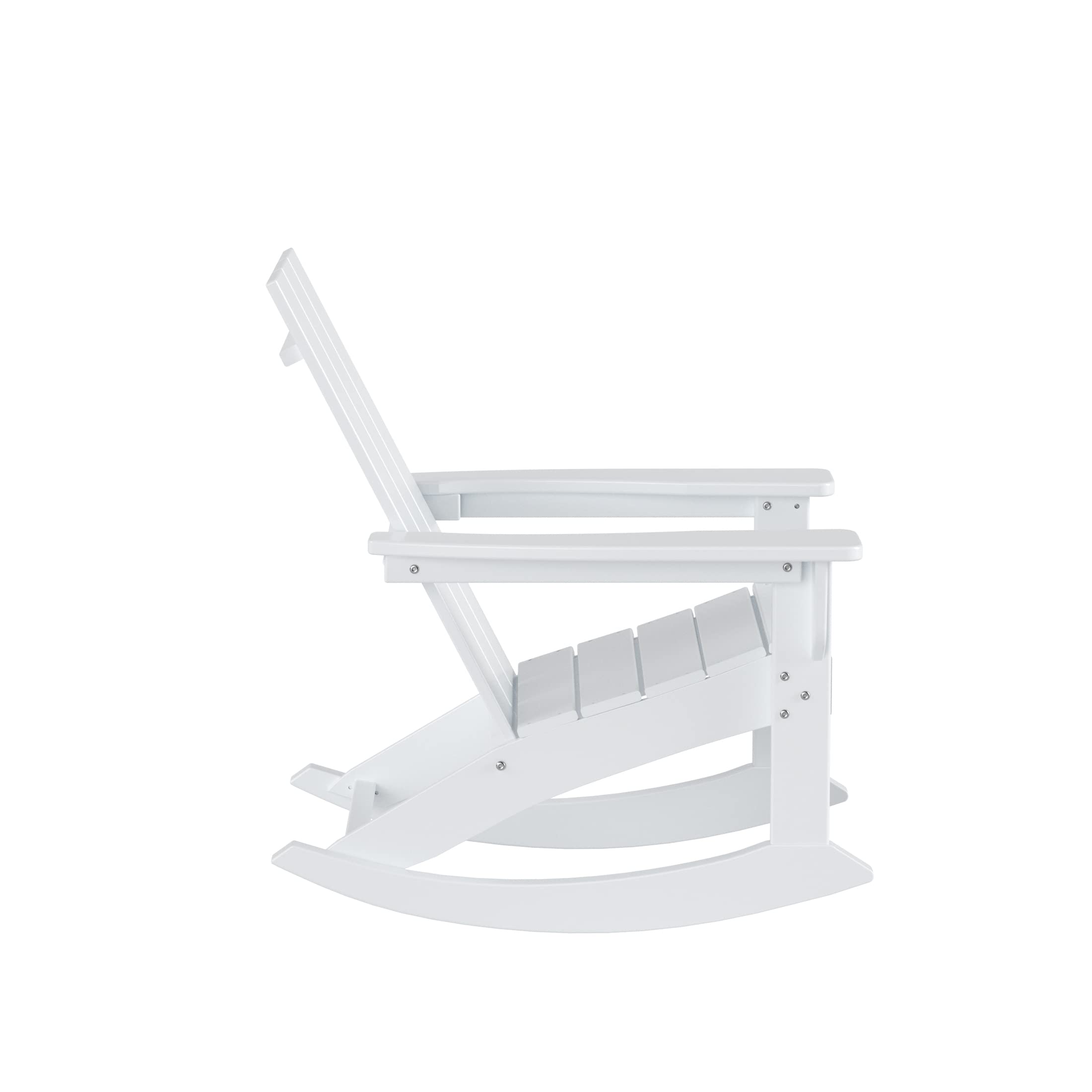 WO Home Furniture 2-Piece Adirondack Rocking Chair Set - All-Weather UV-Resistant White Outdoor Patio Chairs for Garden, Deck, Porch & Backyard Relaxation