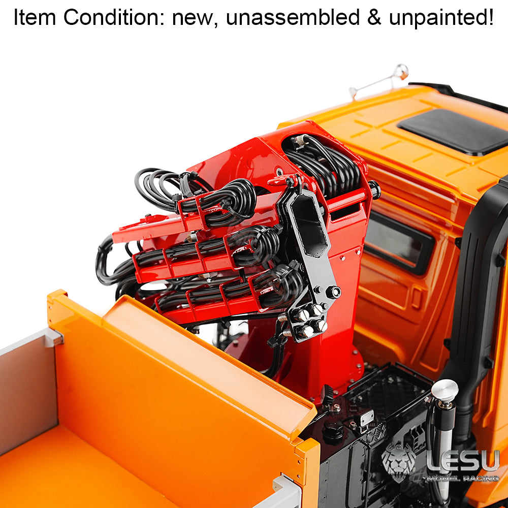 LESU 1/14 Scale 8X8 RC Hydraulic Dumper Truck with Crane & Tipper - DIY Model Kit 3348 for Adults & Hobbyists - Perfect for Construction Simulation, Off-Road Play & RC Enthusiasts