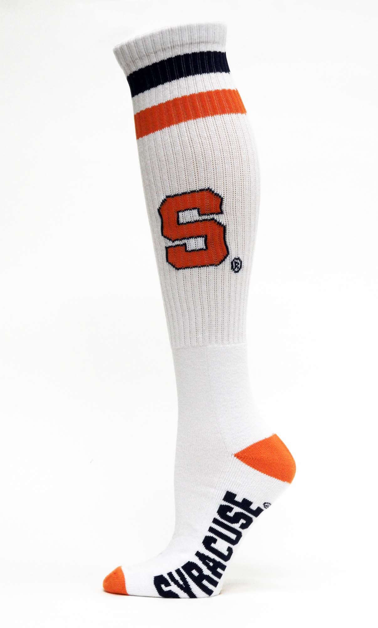 Syracuse Orange White Tube Socks - Official DB Fan Gear for Basketball & Football Games - Perfect for College Sports Fans & Team Spirit