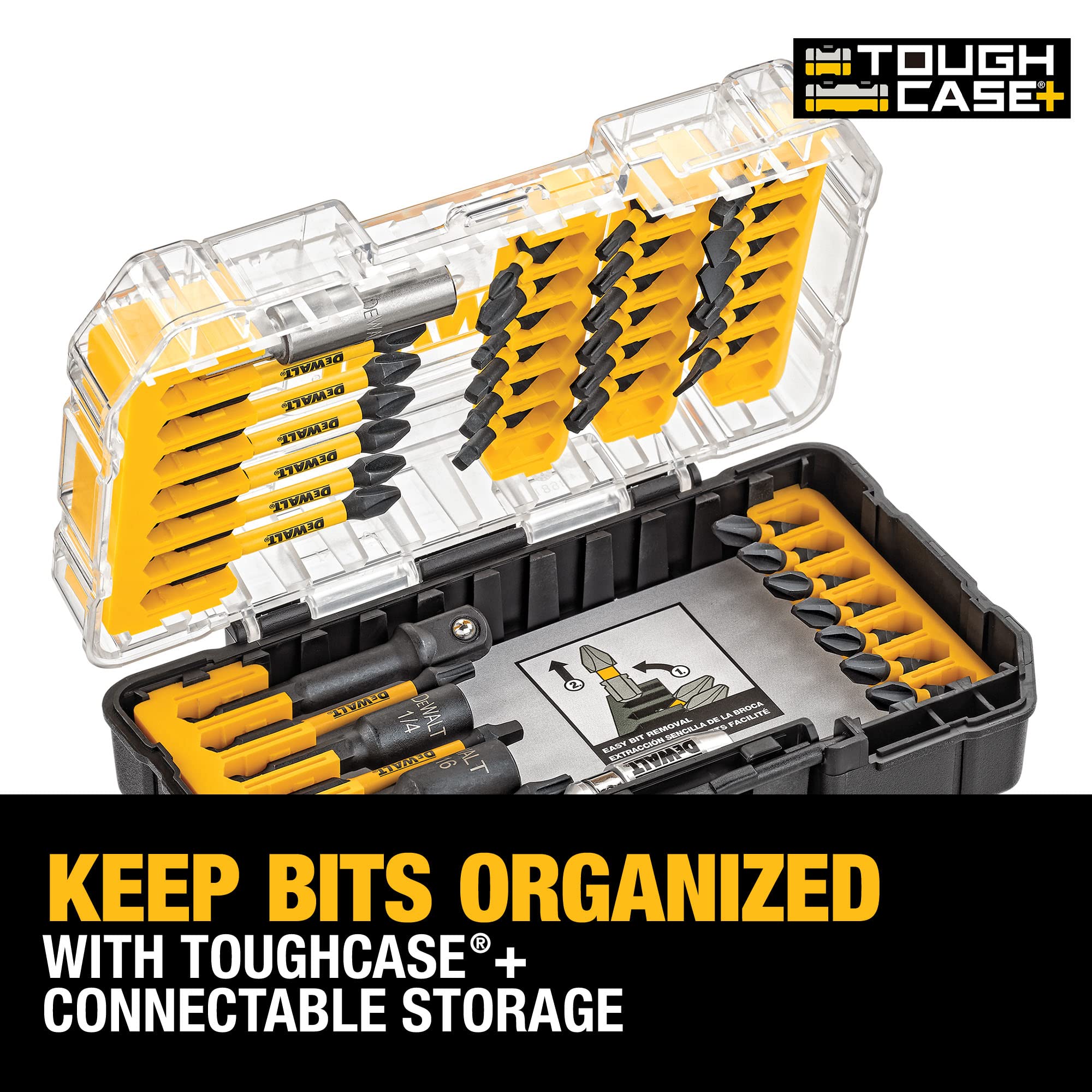 DEWALT DWA2T40IR 40-Piece Impact Ready Screwdriver Bit Set with FlexTorq Technology - Perfect for Construction, DIY Projects & Automotive Repairs