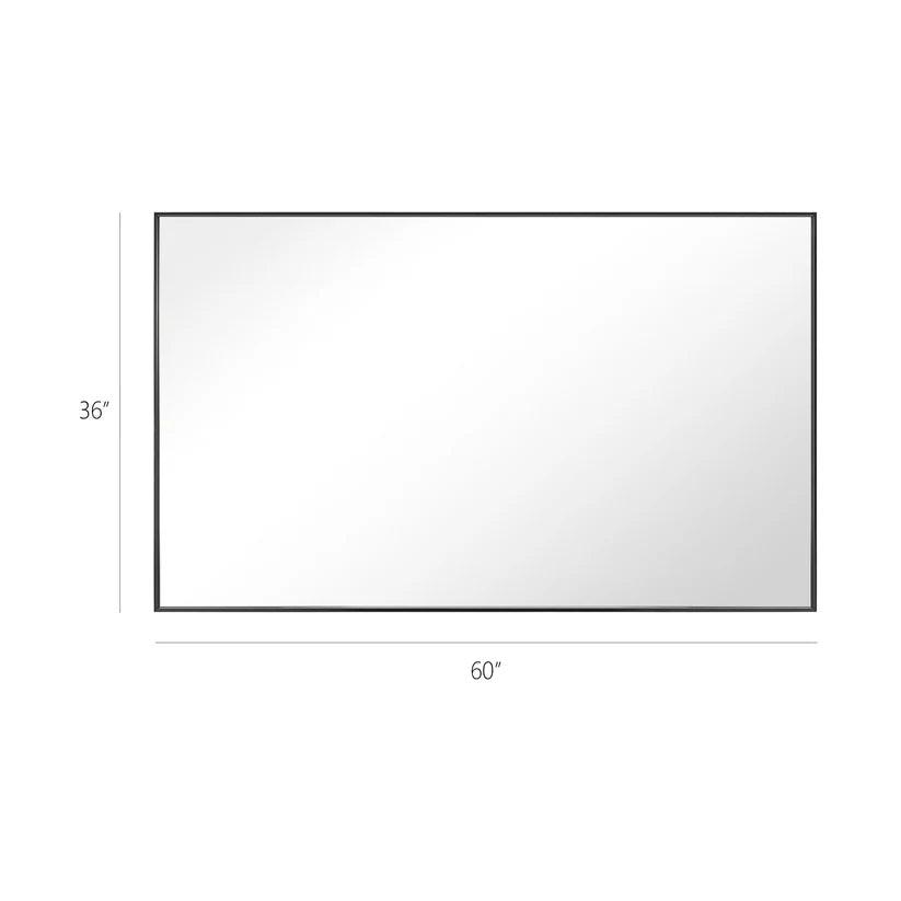 Sleek Modern Black Aluminum Framed Wall Mirror - Full Length Floor Mirror for Bedroom, Living Room & Entryway Decor
