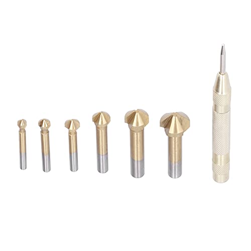 90° Counter Sinker Drill Bits Set - High Speed Steel Woodworking Tools for Chamfering, Reaming & Precision Drilling | Perfect for Cabinet Making, Furniture Assembly & DIY Wood Projects