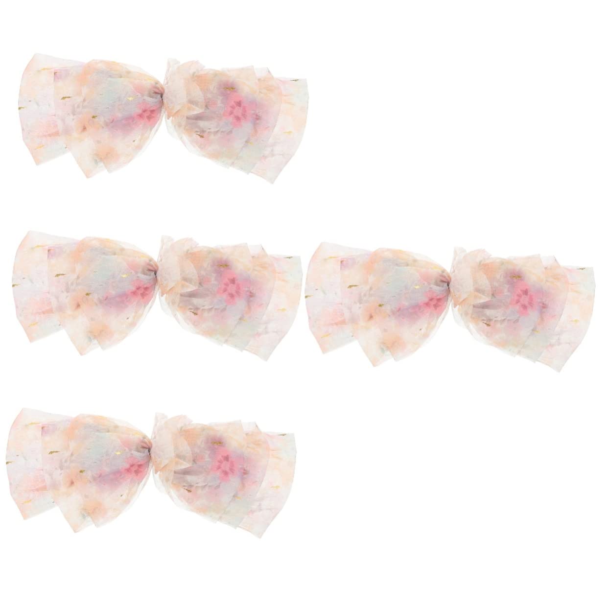 Minkissy 4pcs Spring Hair Clips - Korean Rhinestone Ribbon Hair Bows for Women & Girls, Elegant Hair Barrettes for Parties, Weddings, and Daily Styling