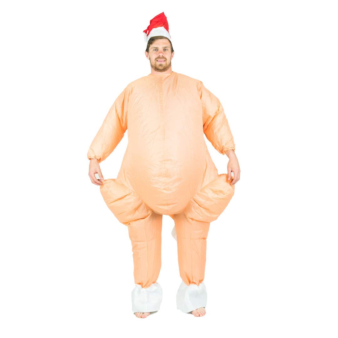 **Funny Christmas Thanksgiving Turkey Inflatable Costume for Adults - One Size Fits Most - Perfect for Holiday Parties, Parades & Festive Events**