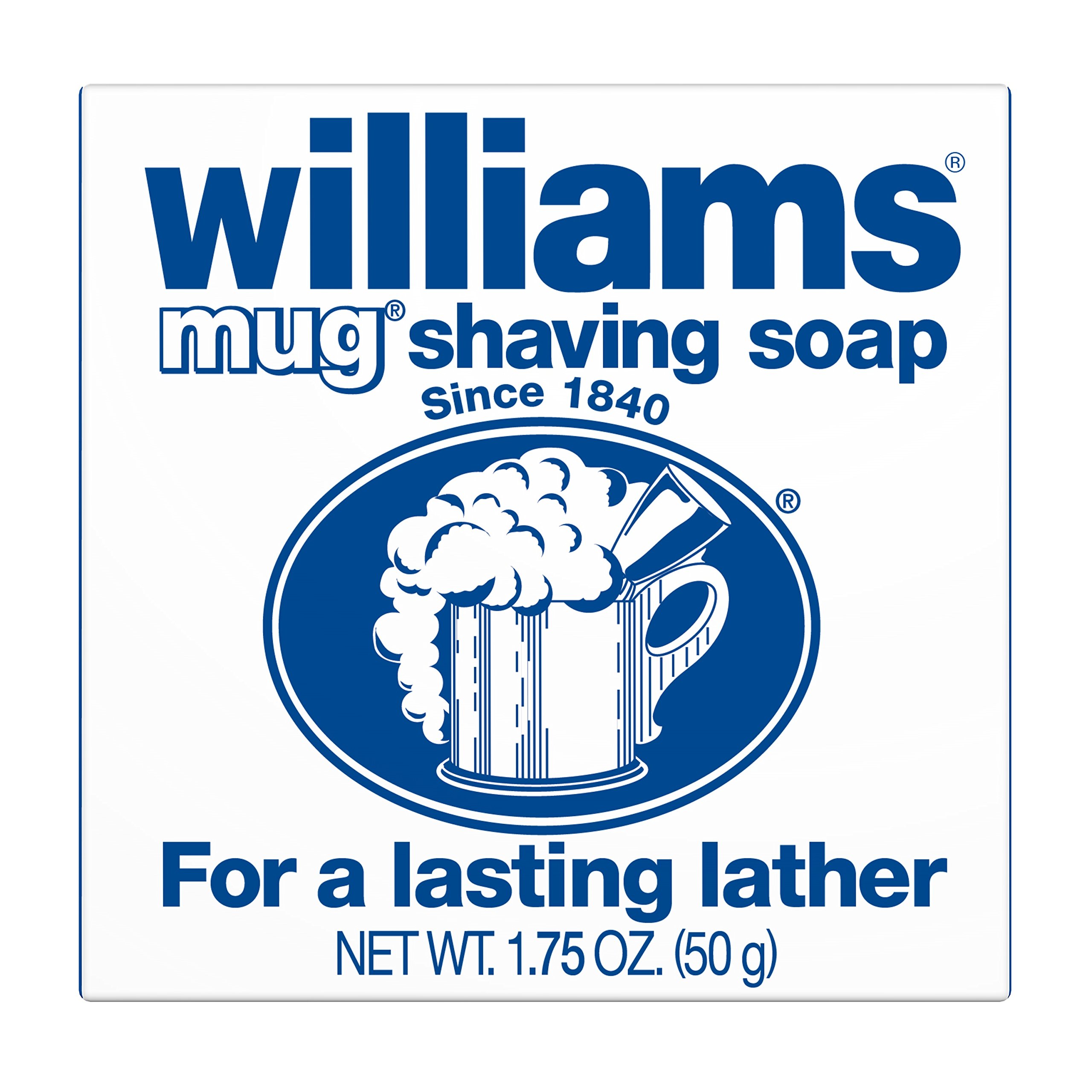 Williams Mug Shaving Soap - 1.75 oz Classic Shaving Soap for Men | Perfect for Wet Shaving & Beard Care | Barbershop Quality Shaving Soap for Sensitive Skin