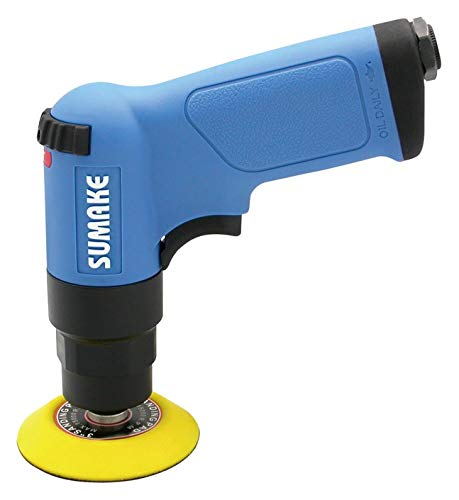 3 Inch Mini Pistol Grip Air Polisher and Sander - 2100 RPM High Speed, Lightweight Composite Housing (Sumake ST-C121) - Perfect for Auto Detailing, Metal Polishing & Wood Sanding