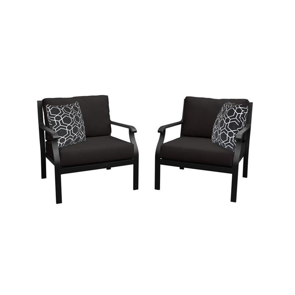 TK Classics Kathy Ireland Madison Ave. 2-Piece Aluminum Patio Furniture Set in Black - Outdoor Dining Set for Garden, Poolside & Backyard Relaxation