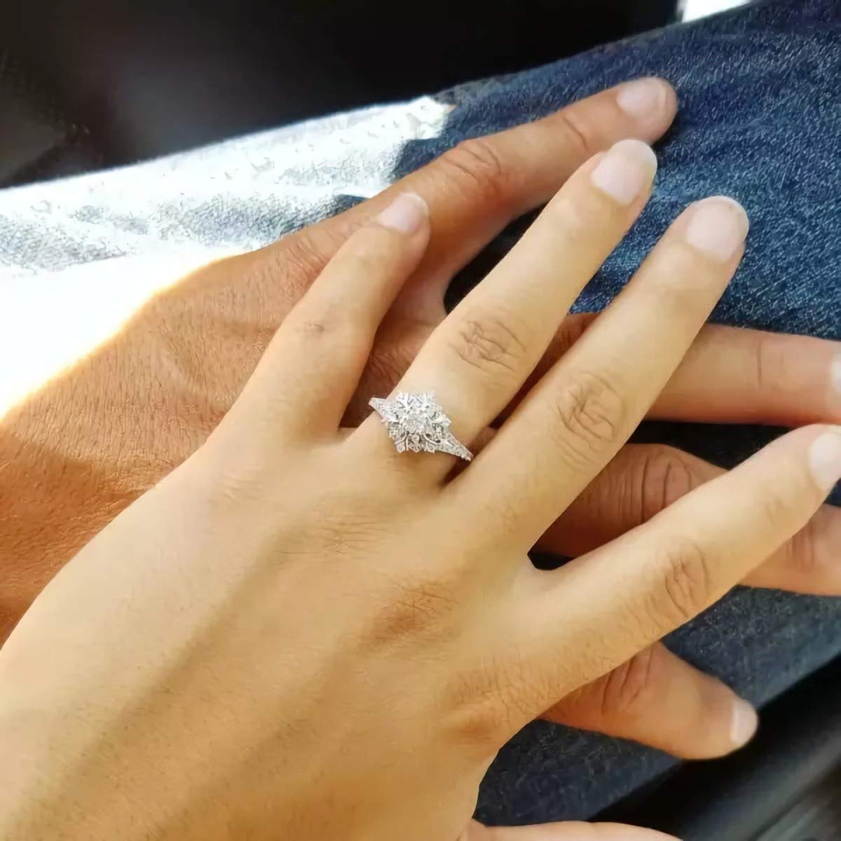 5/8 Carat (ctw) Moissanite Engagement Ring for Women - 10K 14K 18K Gold or Platinum Plated Silver, Elegant Wedding Band, Anniversary Gift, Perfect for Proposals & Special Occasions