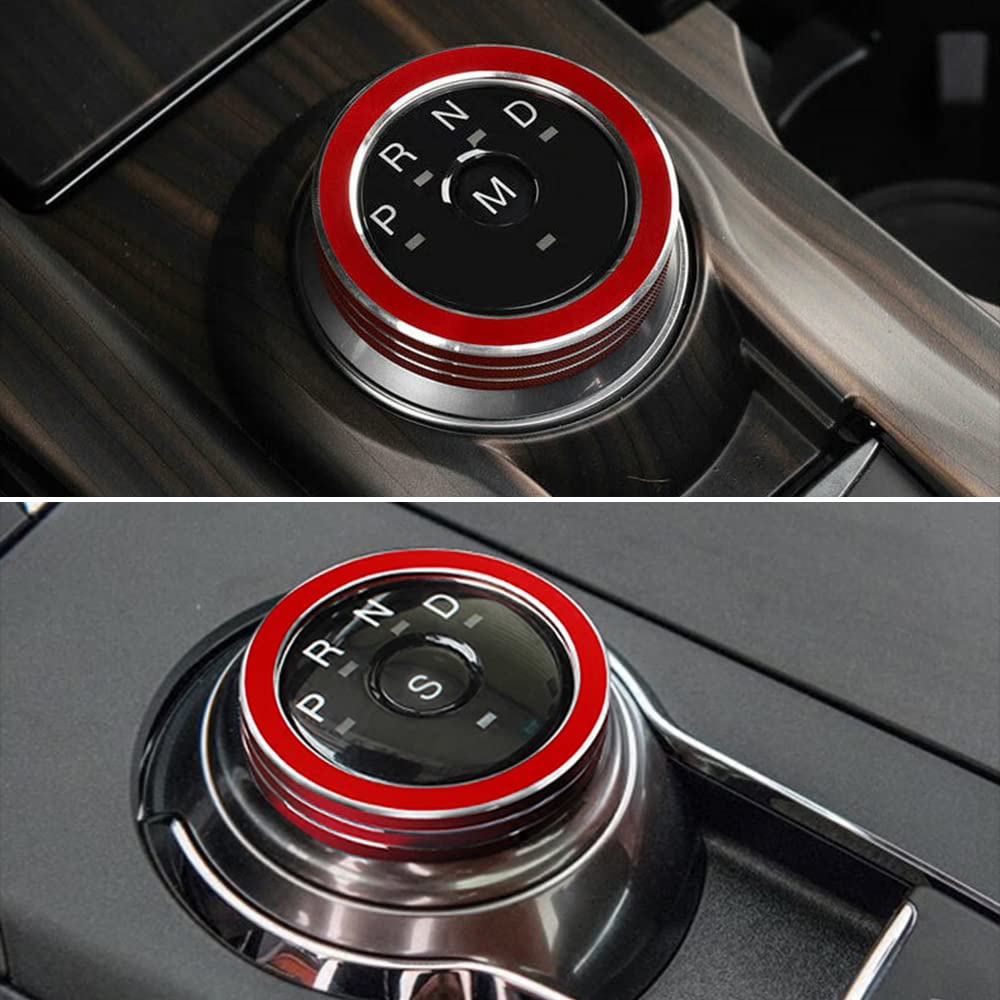 PIFOOG Red Car Gear Shift Knob Cover & PRND Button Covers for Ford Explorer 2020-2023 - Interior Decals Accessories Fit XLT/ST/Limited/Platinum Models (1PC) - Upgrade Your Ride & Protect Dashboard